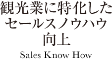 観光業に特化したセールスノウハウ向上